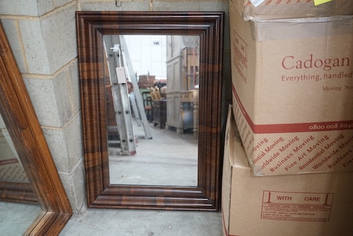 A 19th century rectangular rosewood wall mirror, width 62cm, height 90cm